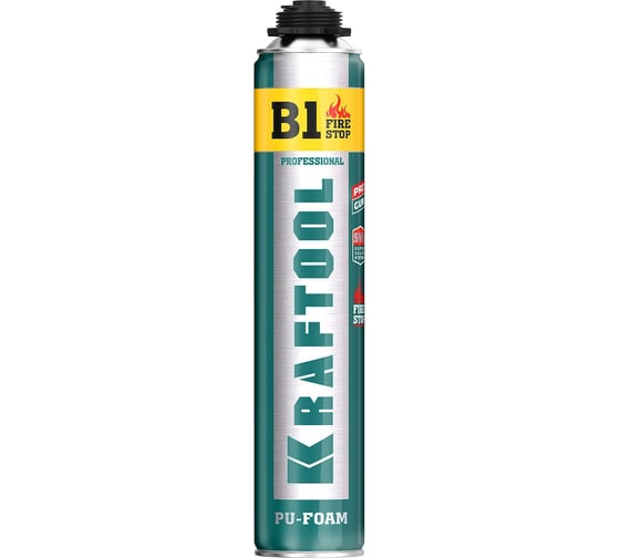 Изображение товара Огнестойкая монтажная пена KRAFTOOL Fire stop B1 SVS 750 мл, пистолетная, выход до 45 л 41186 41186_z01