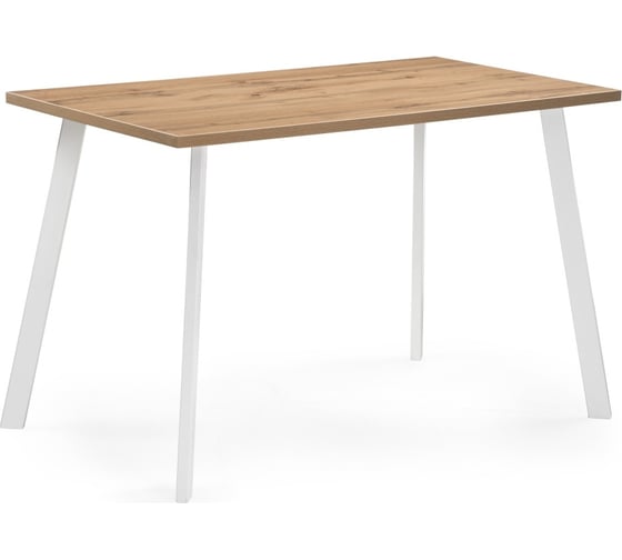 Изображение товара Деревянный стол Woodville Тринити Лофт 140 25 мм, дуб вотан/белый матовый 489657