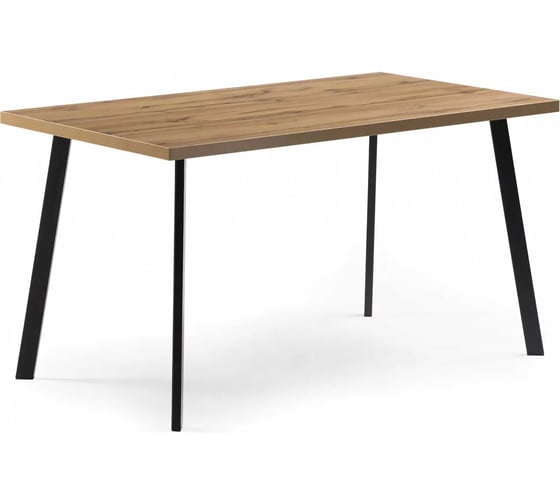 Изображение товара Деревянный стол Woodville Тринити Лофт 140 25 мм, дуб вотан/черный матовый 489624