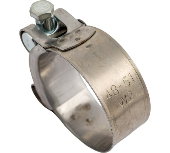 Изображение товара Ленточный винтовой хомут CNIC 48-51/22 мм, М6x60 мм, W2 нержавеющая сталь 26В4851 52609