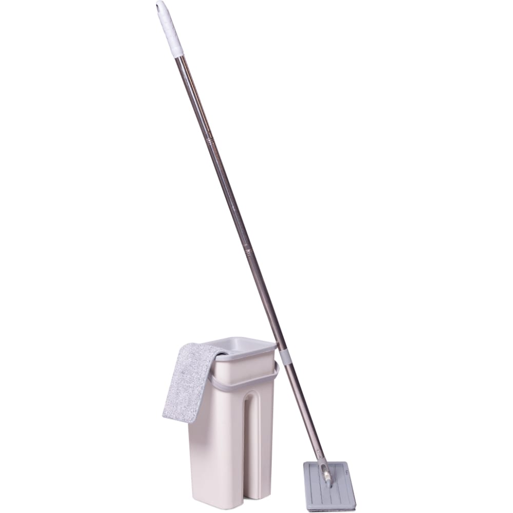 Швабра и ведро Ridberg швабра с ведром с отжимом и очисткой прямоугольная бело лиловая mop