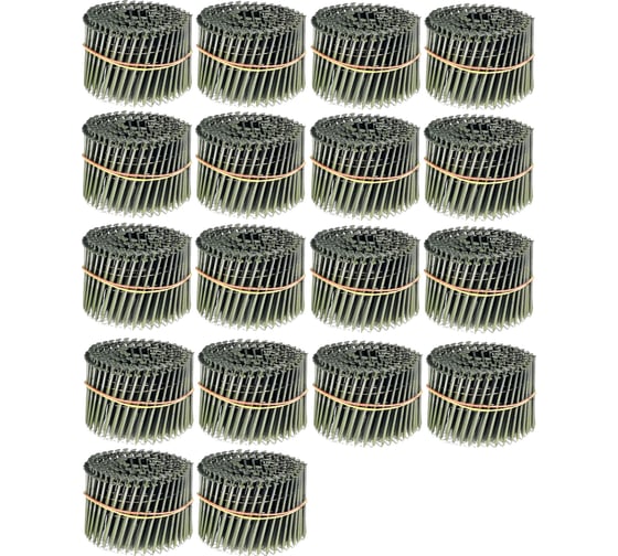 Изображение товара Барабанные гвозди КОРДЛЕНД 4500 шт. (18 кассет по 250 шт.) Ø 2,8 мм, длина 80 мм, Ø шляпки 6,8 мм, ершеные GVB-00028.18