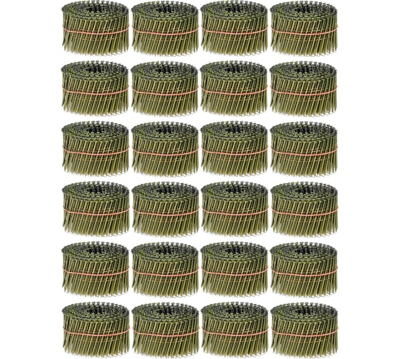 Изображение товара Барабанные гвозди КОРДЛЕНД 7200 шт. (24 кассеты по 300 шт.) Ø 2,5 мм, длина 70 мм, Ø шляпки 6,5 мм, винтовые GVB-00020.24