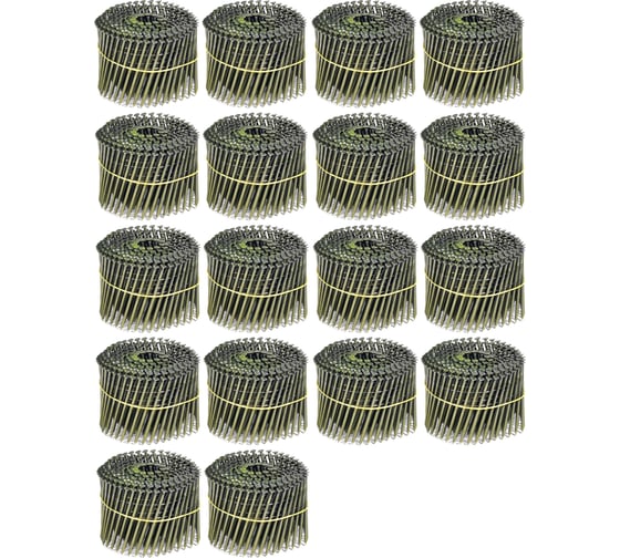 Изображение товара Барабанные гвозди КОРДЛЕНД 4500 шт. (18 кассет по 250 шт.) Ø 3,1 мм, длина 90 мм, Ø шляпки 7 мм, ершеные GVB-00046.18