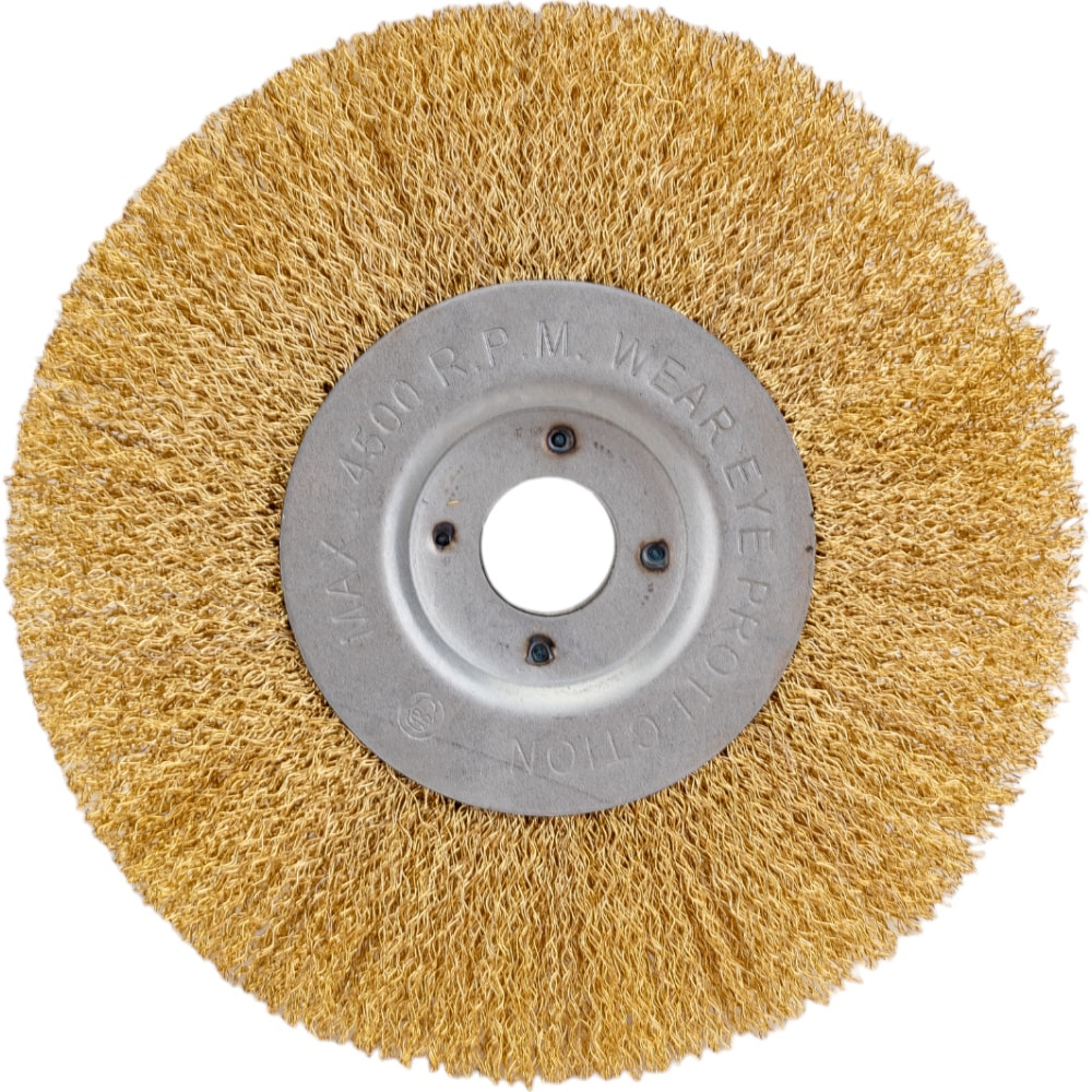Корщетка-колесо для ушм FIT корщетка латунированная волнистая mos со штифтом 100мм колесо 38485м