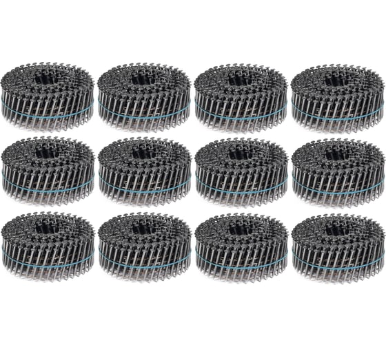 Изображение товара Барабанные гвозди КОРДЛЕНД 3600 шт. (12 кассет по 300 шт.) Ø 2,5 мм, длина 45 мм, Ø шляпки 6,5 мм, ершеные GVB-00005.12