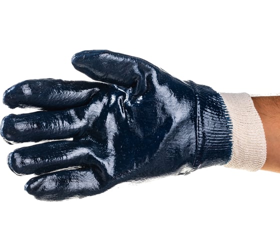 Изображение товара Перчатки "МАСТЕР" рабочие с манжетой с нитриловым покрытием (р. L 9) Зубр 11272-L