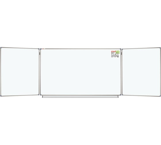 Изображение товара Магнитно-маркерная доска Staff 3-х элементная, 100x150/300 см, 5 рабочих поверхностей, белая 238010