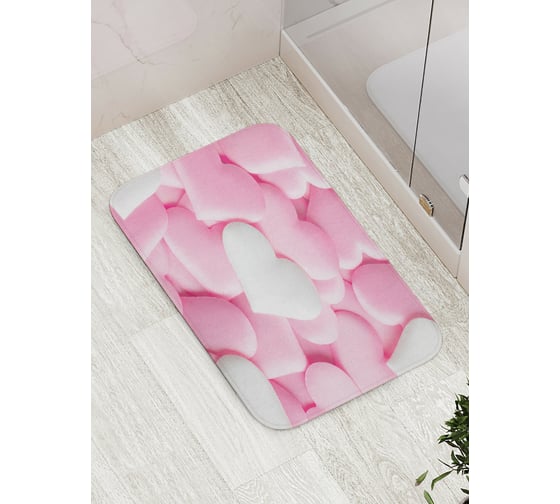 Изображение товара Коврик для ванной JOYARTY "Вкусные сердечки" противоскользящий, 52x77 см bath_422632