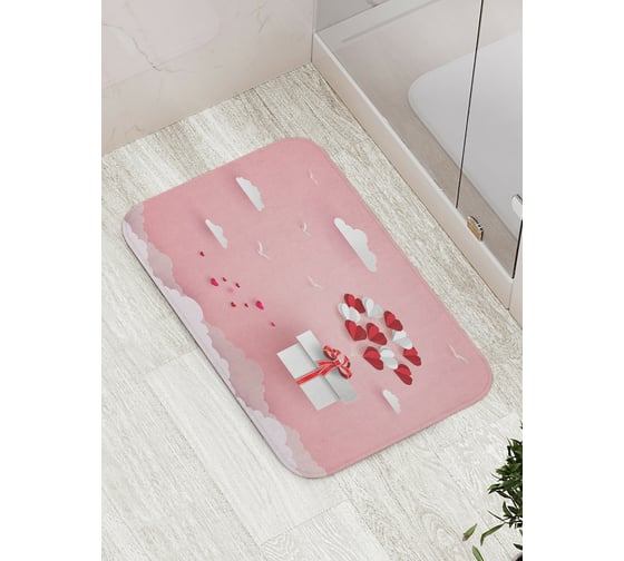 Изображение товара Коврик для ванной JOYARTY "Воздушный подарок" противоскользящий, 52x77 см bath_422718