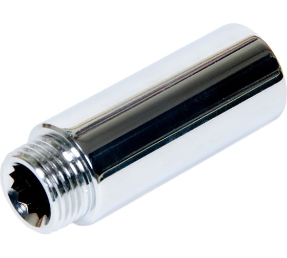 Изображение товара Удлинитель сантехнический MasterProf 3/4" на 100 мм латунный хромированный для труб внутренняя-наружная резьба ИС.070708