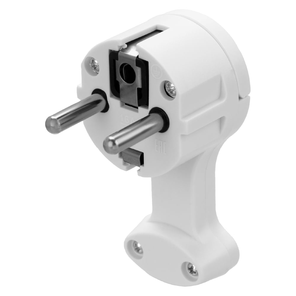 Изображение товара Круглая плоская вилка TDM ELECTRIC с кольцом белая 16а 250в SQ1806-0195