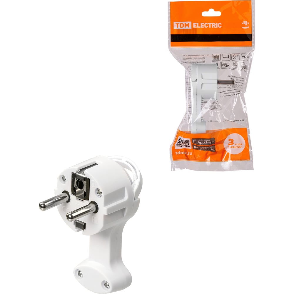 Круглая плоская вилка TDM ELECTRIC SQ1806-0195