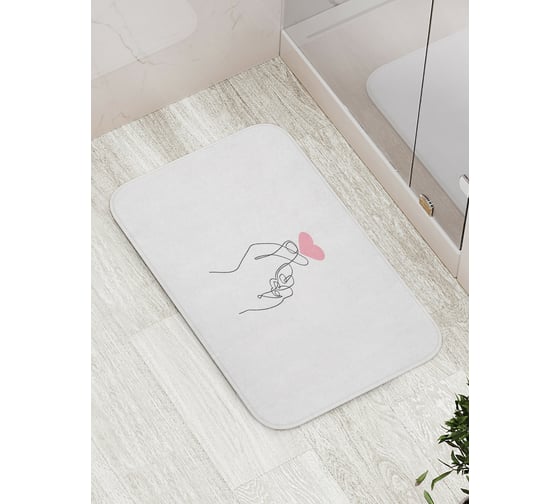 Изображение товара Коврик для ванной JOYARTY "Знак любви" противоскользящий, 52x77 см bath_422676