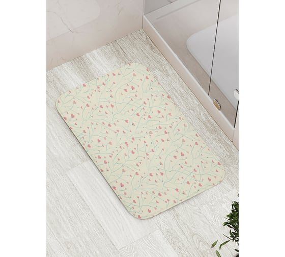Изображение товара Коврик для ванной JOYARTY "Цветущая любовь" противоскользящий, 52x77 см bath_422704