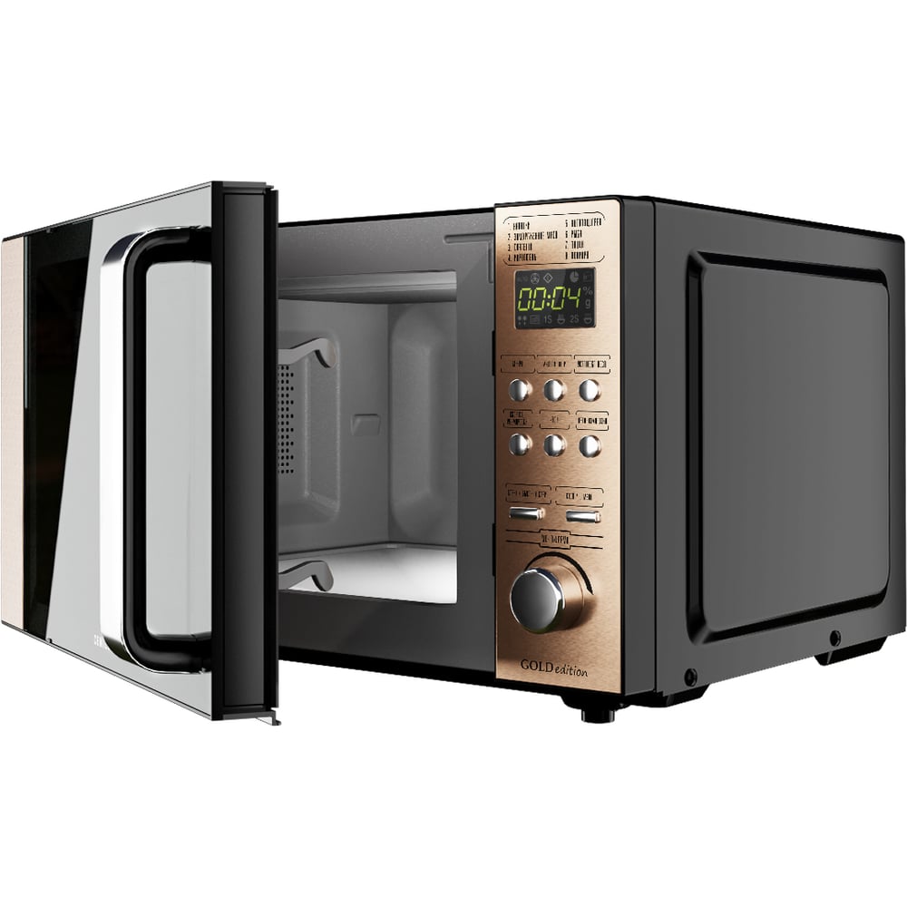Изображение товара СВЧ Centek черный/золотой, 20 л, 700 Вт, Flat Tray, без поворотного стола, керамика CT-1574