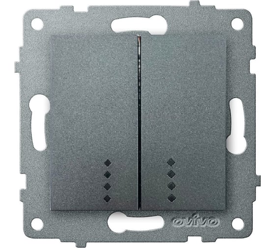 Изображение товара 2-клавишный выключатель OVIVO Loft с индикацией дымчатый 600-000211-203