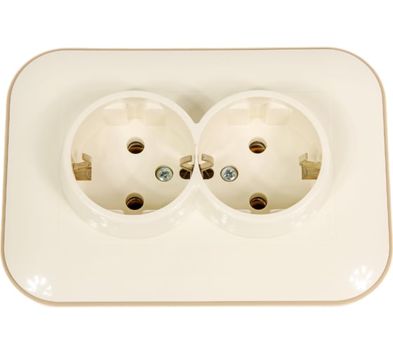 Изображение товара Розетка OVIVO 2 поста Loft с заземлением крем/крафт 404-020306-907