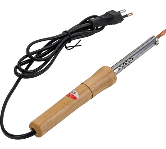 Изображение товара Паяльник ОНЛАЙТ 90 221 ose-pes06-40w-cp (дерево, клин прямой) 90221