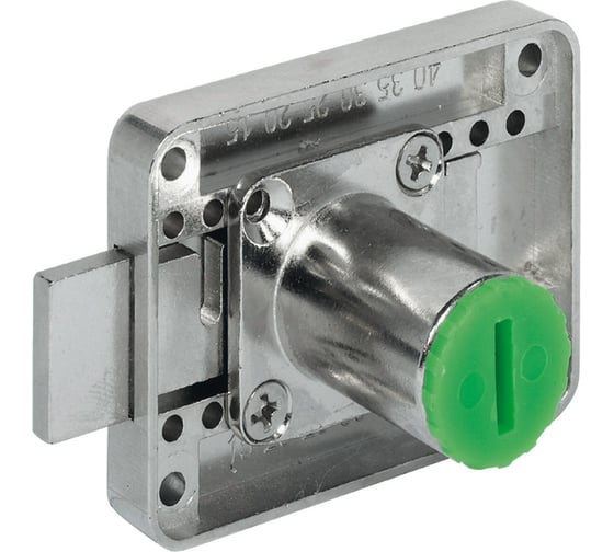 Изображение товара Накладной замок с ригелем Hafele Symo никель, длина корпуса цилиндра 18, дорнмасс 15-40 мм 232.26.690