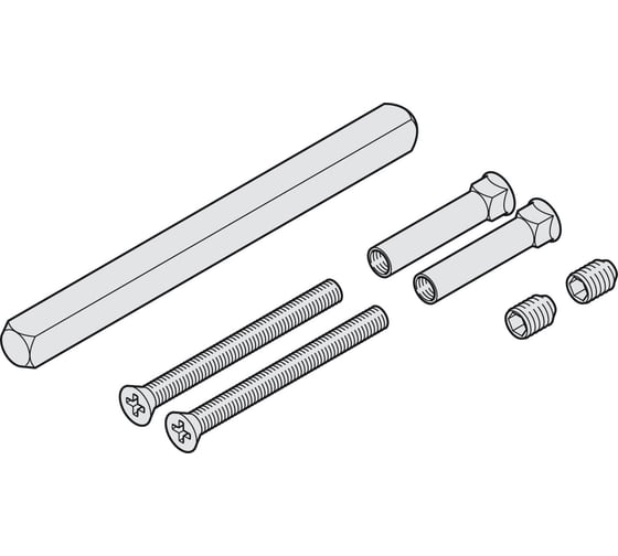 Изображение товара Монтажный комплект Hafele для ручки 8 мм, толщина двери 39-58 мм 909.85.761