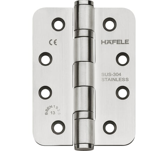 Изображение товара Петля Hafele карточная для нефальцевых межкомнатных дверей до 120 кг, Startec 102x76x3мм, нержавеющая сталь 926.98.050