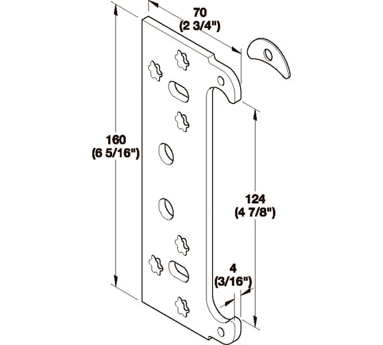 Изображение товара Пластина крепеж Hafele Tectus TE 240 3D, сталь оцинкованная 924.17.098