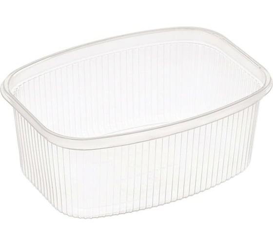 Изображение товара Одноразовый контейнер ЮПЛАСТ 500 мл, комплект 100 шт., без крышки, 138x102 мм, прозрачные, пп 607536