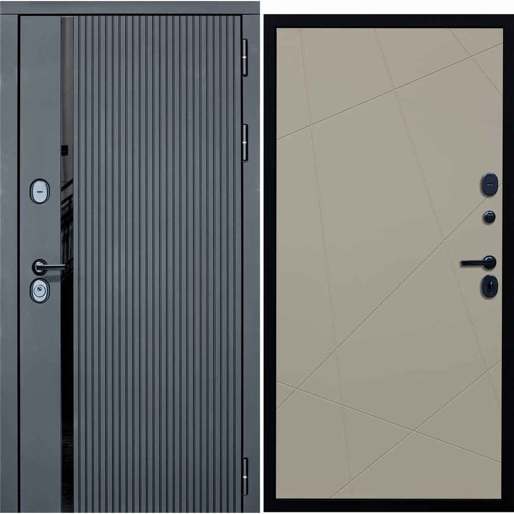 Изображение товара Дверь входная DIVA МХ-46 антрацит софт внутренний цвет шампань 2050x960 мм правая