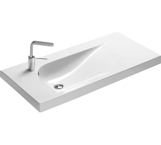 Изображение товара Раковина с отверстием для смесителя Hatria GRANDANGOLO размер 100x50 см, цвет белый YXF701