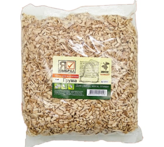 Изображение товара Грушевая щепа для домашнего, горячего и холодного копчения Бацькина баня 1 кг 81111-3-набор-ВИ