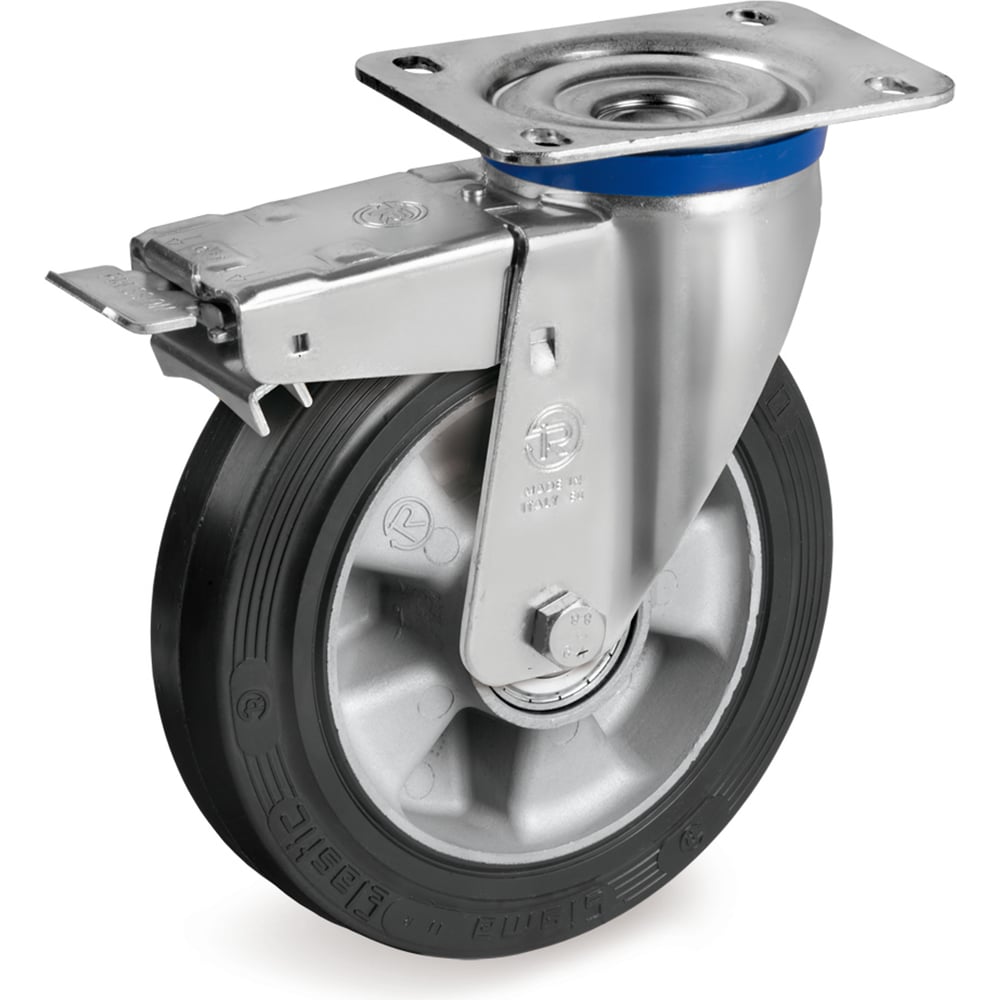 Колесо Tellure rota колесо с вращающейся опорой nl пластиной крепления и передним тормозом 150 мм 220 кг tellure rota 606604