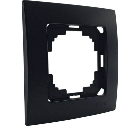 Изображение товара 1-местная рамка Nilson TOURAN metallic, матовый черный, 24380091