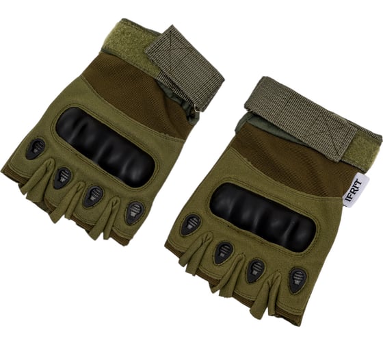 Изображение товара Перчатки тактические без пальцев Ifrit KRATOS замша/нейлон/пластик, хаки, р.L Рук-602/1-L 4630086585830