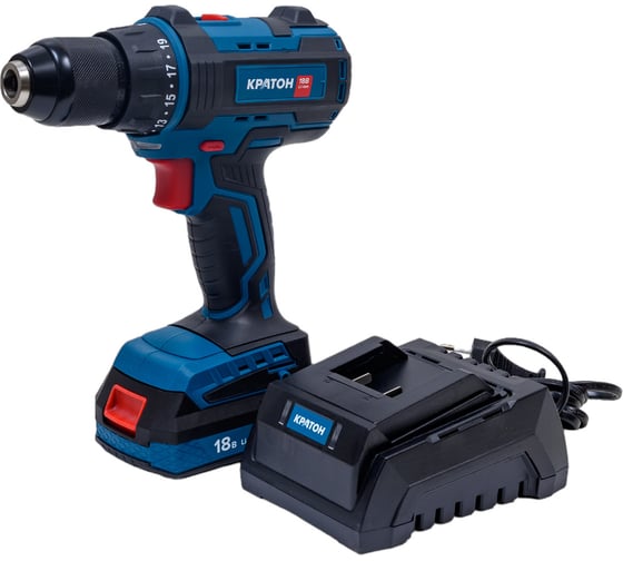 Изображение товара Аккумуляторная бесщеточная дрель-шуруповерт Кратон BCD18-OFA SET АКБ 2.0А·ч, ЗУ, кейс 3 11 01 072