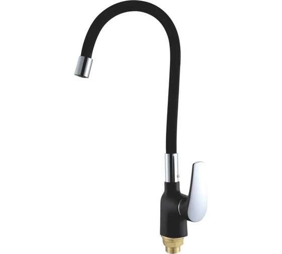 Изображение товара Смеситель для кухонной мойки SHEVANIK с гибким изливом , черный, хром S443-3