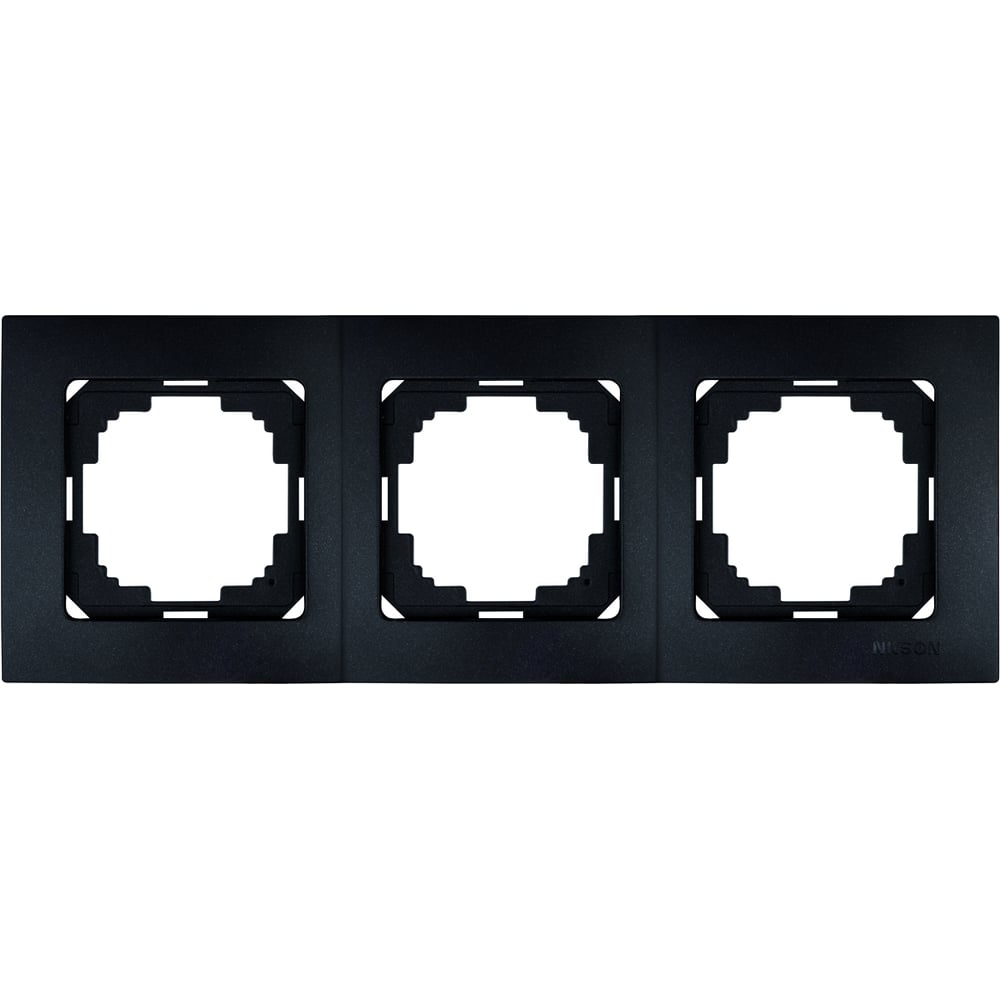 Трехместная рамка Nilson, цвет черный 24380093 TOURAN metallic - фото 1