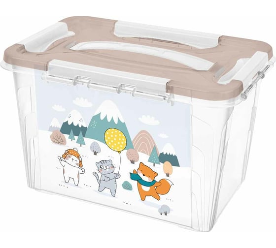 Изображение товара Универсальный ящик с декором Пластишка 290x190x180 мм, 6.65 л, белый 431325016