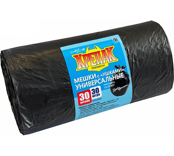 Изображение товара Мешки для мусора с ушками 30 л, 30 шт Крепак 4607075710450