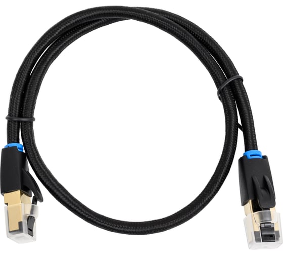 Изображение товара Прямой патч-корд VENTION SFTP cat.8 RJ45 - 0,5м. Черный Тканевая оплетка IKGBD