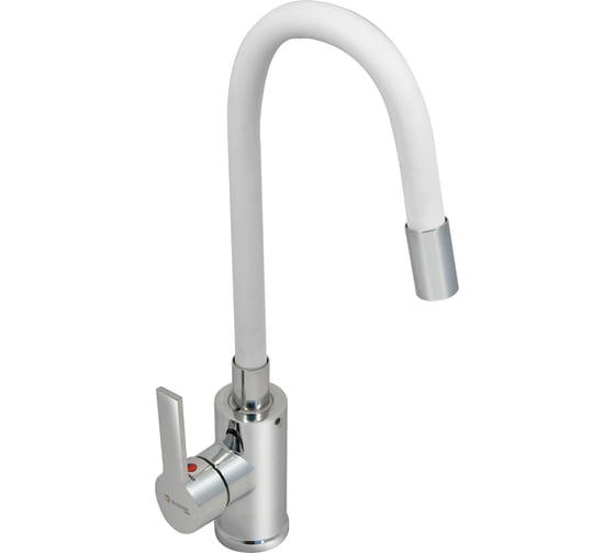 Изображение товара Смеситель для мойки Juguni с цветным изливом "Luxe" (белый) 0402.485