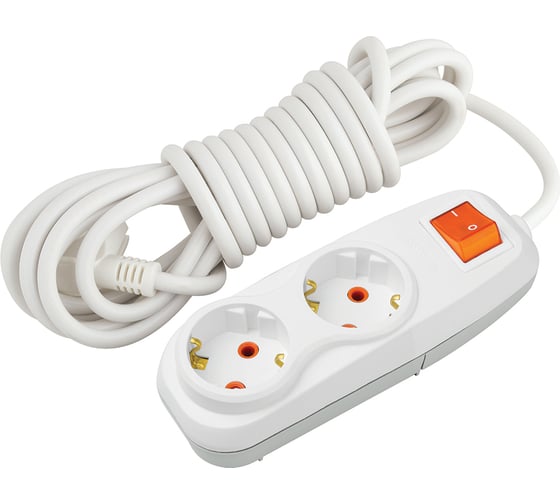 Изображение товара Удлинитель Nilson 2-местный, с заземлением, 5 м, с выключателем 42131105