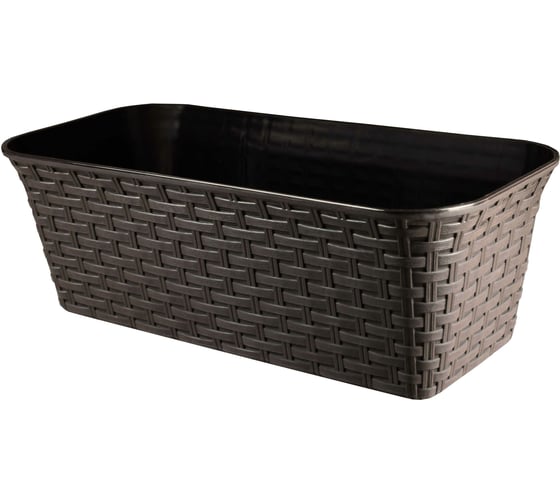 Изображение товара Балконный ящик Violet Ротанг 43 см, с дренажем, венге 3540005