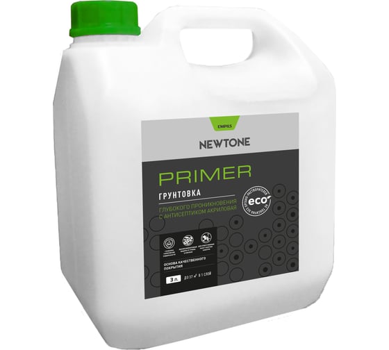 Изображение товара Грунтовка Newtone ВД глубокого проникновения с антисептиком NEW 3 л, 3 кг  81602