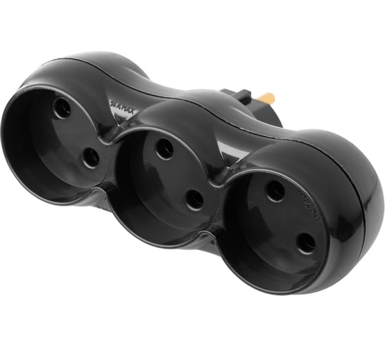 Изображение товара 3-местный разветвитель Bylectrica, прямой, РВ16-376 черный
