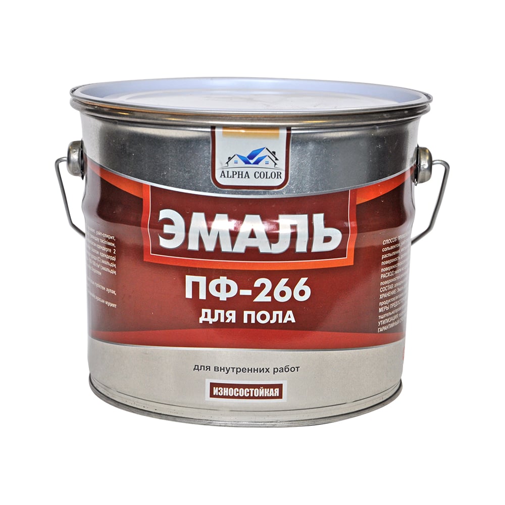 Изображение товара Эмаль для пола Alpha Color ПФ-266 желто-коричневая 3.2 кг высокая износостойкость