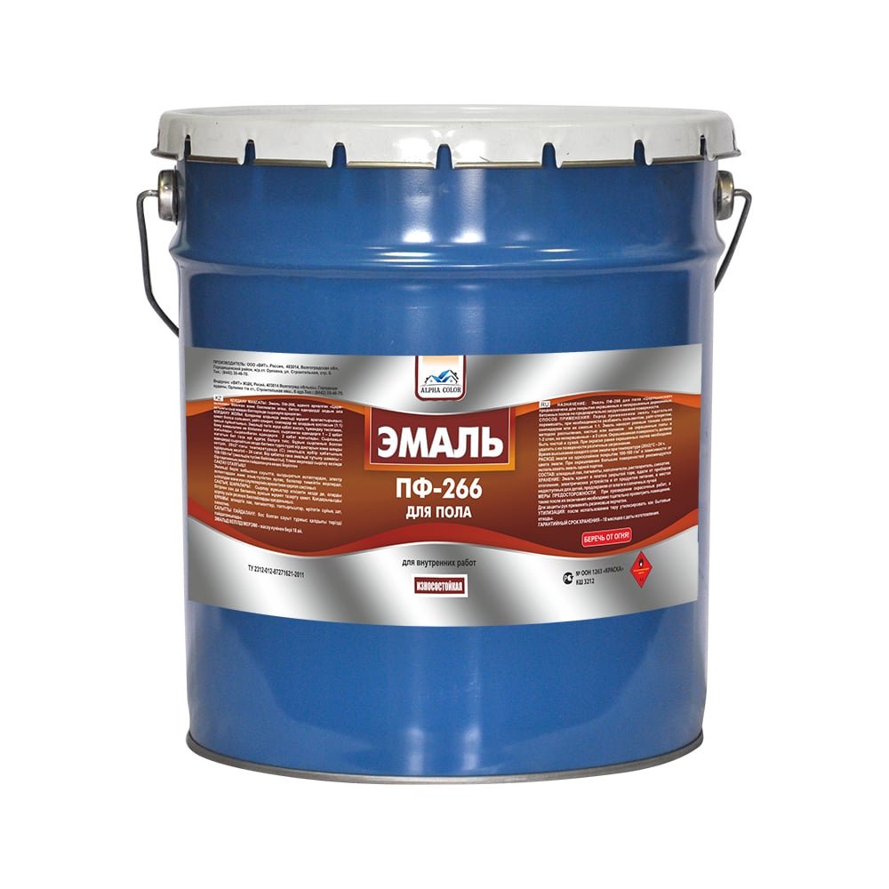 Изображение товара Эмаль для пола Alpha Color ПФ-266 золотисто-коричневая 20 кг