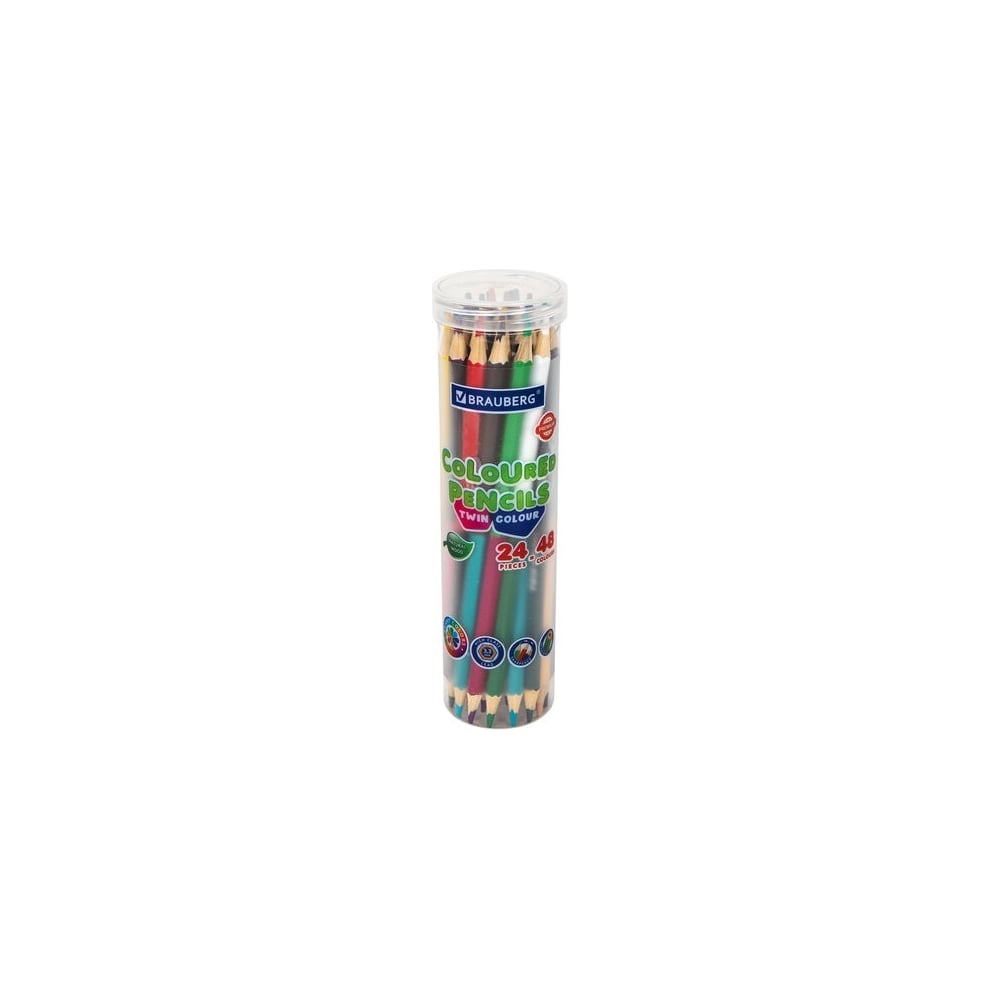 Цветные мягкие двусторонние карандаши BRAUBERG карандаши двусторонние maped colorpeps duo 12 штук 24 а трехгранные 829600