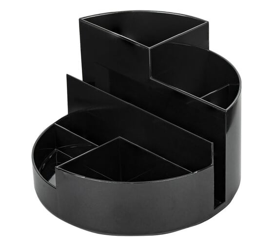 Изображение товара Подставка-органайзер BRAUBERG Round 6 отделений, 130x130x90 мм, черная 238100