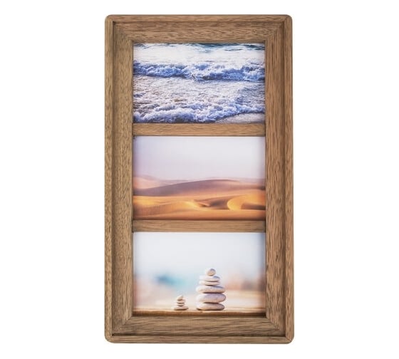 Изображение товара Рамка из мангового дерева BRAUBERG Loft Trinity 3 фото, 10x15 см, акриловый экран, 20x35.5 см 391282